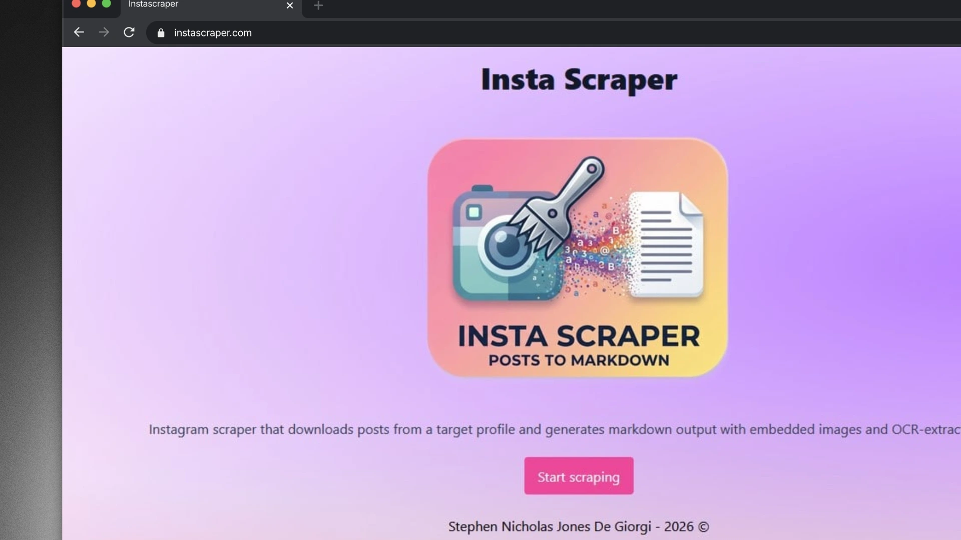 Captura de pantalla del proyecto ./projects/InstaScraper.webp